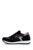 Kadın Siyah Süet Deri Detaylı Sneaker | Derimod Kadın Siyah Süet Deri Detaylı Sneaker | Derimod