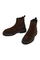 Male Brown Thick-Soled Suede Chelsea Boots | Derimod Male Brown Thick-Soled Suede Chelsea Boots | Derimod