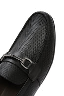 Men's Black Printed Leather Casual Loafer | Derimod Men's Black Printed Leather Casual Loafer | Derimod