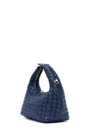 Woman Blue Long-Strap Braided Mini Underarm Bag | Derimod Woman Blue Long-Strap Braided Mini Underarm Bag | Derimod