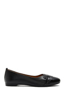 Women's Black Leather Casual Ballerinas | Derimod Women's Black Leather Casual Ballerinas | Derimod