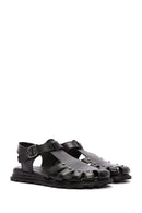 Women's Black Ankle Strap Leather Sandals | Derimod Women's Black Ankle Strap Leather Sandals | Derimod