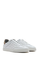 Men's White Lace-up Leather Sneaker | Derimod Men's White Lace-up Leather Sneaker | Derimod