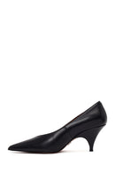Woman Black Heeled Leather Stiletto | Derimod Woman Black Heeled Leather Stiletto | Derimod