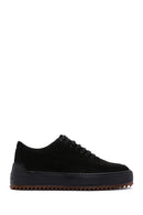 Men's Black Thick Sole Nubuck Leather Casual Sneaker | Derimod Men's Black Thick Sole Nubuck Leather Casual Sneaker | Derimod