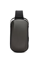 D-Pack Men's Grey Technological Fabric Crossbody Bag | Derimod D-Pack Men's Grey Technological Fabric Crossbody Bag | Derimod