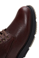 Men's Brown Leather Zippered Casual Boots | Derimod Men's Brown Leather Zippered Casual Boots | Derimod