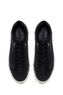 Erkek Siyah Bağcıklı Deri Sneaker | Derimod Erkek Siyah Bağcıklı Deri Sneaker | Derimod