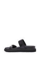 Women's Black Double Buckle Slippers | Derimod Women's Black Double Buckle Slippers | Derimod