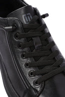 Erkek Siyah Bağcıklı Deri Sneaker | Derimod Erkek Siyah Bağcıklı Deri Sneaker | Derimod