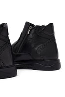 Male Black Double Zip Closure Leather Boots | Derimod Male Black Double Zip Closure Leather Boots | Derimod