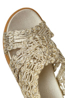 Woman Gold Metallic Sandal | Derimod Woman Gold Metallic Sandal | Derimod
