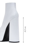 Women's White Leather Platform High Heel Boots | Derimod Women's White Leather Platform High Heel Boots | Derimod