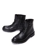 Men's Black Leather Zippered Boots | Derimod Men's Black Leather Zippered Boots | Derimod