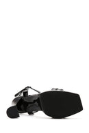 Women's Black Patent Leather Platform Heeled Sandals | Derimod Women's Black Patent Leather Platform Heeled Sandals | Derimod