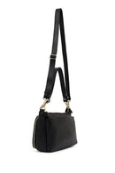 Woman Black Long-Strap Leather Shoulder Bag | Derimod Woman Black Long-Strap Leather Shoulder Bag | Derimod