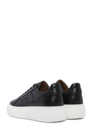 Men's Black Lace-up Thick-Sole Leather Sneaker | Derimod Men's Black Lace-up Thick-Sole Leather Sneaker | Derimod