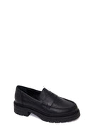 Woman Black Thick-Soled Leather Masculine Loafer | Derimod Woman Black Thick-Soled Leather Masculine Loafer | Derimod