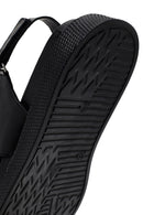 Kadın Siyah Bantlı Deri Comfort Sandalet | Derimod Kadın Siyah Bantlı Deri Comfort Sandalet | Derimod