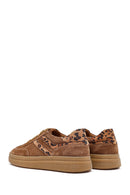 Women's Tan Lace-Up Suede Leather Sneaker | Derimod Women's Tan Lace-Up Suede Leather Sneaker | Derimod