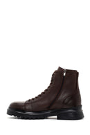 Men's Brown Leather Zippered Casual Boots | Derimod Men's Brown Leather Zippered Casual Boots | Derimod