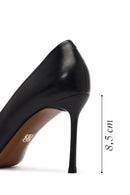 Women's Black Thin Heeled Leather Stiletto | Derimod Women's Black Thin Heeled Leather Stiletto | Derimod