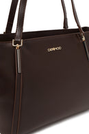 Woman Brown Long-Strap Classic Shoulder Bag | Derimod Woman Brown Long-Strap Classic Shoulder Bag | Derimod