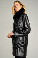 Sybil Women's Leather Jacket | Derimod Sybil Women's Leather Jacket | Derimod