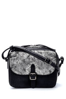 Women's Snakeskin Pattern Detailed Shoulder Bag | Derimod Women's Snakeskin Pattern Detailed Shoulder Bag | Derimod