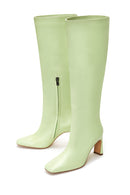 Women's Yellow Leather Heeled Boots | Derimod Women's Yellow Leather Heeled Boots | Derimod