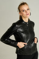 Nita Women's Leather Jacket | Derimod Nita Women's Leather Jacket | Derimod