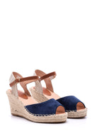 Women's Suede Wedge Heeled Espadrille Shoes | Derimod Women's Suede Wedge Heeled Espadrille Shoes | Derimod