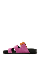 Women's Pink Suede Leather Slippers | Derimod Women's Pink Suede Leather Slippers | Derimod