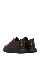 Men's Brown Lace-Up Thick-Soled Leather Sneaker | Derimod Men's Brown Lace-Up Thick-Soled Leather Sneaker | Derimod