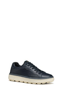 Geox Men Navy U Spherica Ecub-1.1 B Abx Lace-up Leather Sneaker | Derimod Geox Men Navy U Spherica Ecub-1.1 B Abx Lace-up Leather Sneaker | Derimod