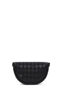 Woman Black Long-Strap Printed Mini Crossbody Bag | Derimod Woman Black Long-Strap Printed Mini Crossbody Bag | Derimod