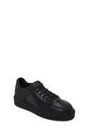 Erkek Siyah Bağcıklı Kalın Tabanlı Deri Sneaker | Derimod Erkek Siyah Bağcıklı Kalın Tabanlı Deri Sneaker | Derimod