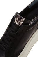 Kadın Siyah Bağcıklı Kalın Taban Deri Sneaker | Derimod Kadın Siyah Bağcıklı Kalın Taban Deri Sneaker | Derimod