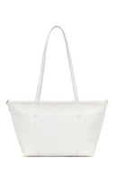 Woman White Long-Strap Printed Shoulder Bag | Derimod Woman White Long-Strap Printed Shoulder Bag | Derimod