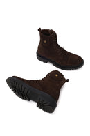 Male Brown Zip Closure Thick-Soled Suede Combat Boots | Derimod Male Brown Zip Closure Thick-Soled Suede Combat Boots | Derimod