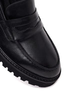 Kadın Siyah Kalın Topuklu Deri Maskülen Loafer | Derimod Kadın Siyah Kalın Topuklu Deri Maskülen Loafer | Derimod