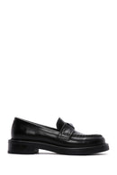 Kadın Siyah Deri Maskülen Casual Loafer | Derimod Kadın Siyah Deri Maskülen Casual Loafer | Derimod