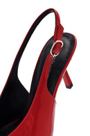 Women's Red Open Back Thin Heel Patent Leather Shoes | Derimod Women's Red Open Back Thin Heel Patent Leather Shoes | Derimod