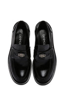 Kadın Siyah Deri Rugan Maskülen Loafer | Derimod Kadın Siyah Deri Rugan Maskülen Loafer | Derimod