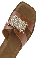 Women's Tan Accessory Slippers | Derimod Women's Tan Accessory Slippers | Derimod
