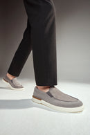 Men's Gray Suede Leather Casual Loafer | Derimod Men's Gray Suede Leather Casual Loafer | Derimod