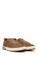 Male Beige Lace-up Suede Leather Sneaker | Derimod Male Beige Lace-up Suede Leather Sneaker | Derimod