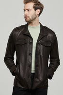 Moreno Men's Black Sports Blazer Leather Jacket | Derimod Moreno Men's Black Sports Blazer Leather Jacket | Derimod