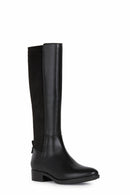 Geox Women's Black Felicity Zippered Leather Boots | Derimod Geox Women's Black Felicity Zippered Leather Boots | Derimod