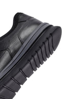 Erkek Siyah Bağcıklı Deri Sneaker | Derimod Erkek Siyah Bağcıklı Deri Sneaker | Derimod